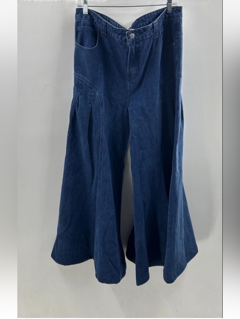 Bibi Womens Blue Dark Wash 5-Pocket Design Denim Flared Jeans Size X-Large
